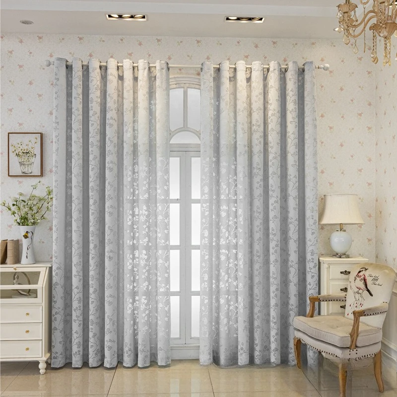 Jacquard Hollow Window Screen Is Light-transmitting and Opaque, Gray and Versatile for Living Room, Bedroom and Dining Room