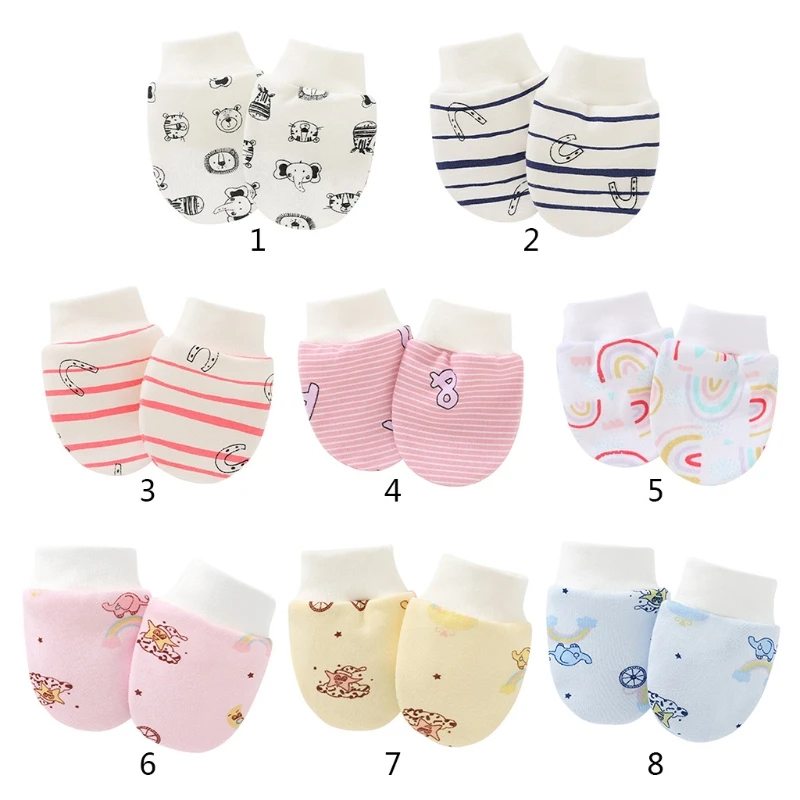 1 Pair Baby Anti Scratching Soft Cotton Gloves Newborn for Protection Face Scratch Hands Gloves Solid Color No Scratch M