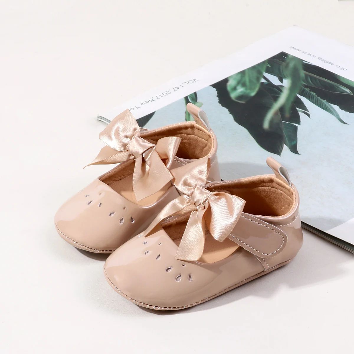 ربيع الخريف طفل الفتيات موضة براءات الاختراع والجلود القوس الكبير الأميرة ماري جينس أحذية الحفلات بلون طالب أحذية مسطحة #4