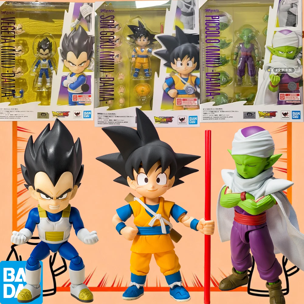 100% auténtico en stock Bandai S.H.Figuarts Dragon Ball DAIMA Goku Jr, Vegeta Jr y Piccolo Jr modelo de colección de figuras de acción