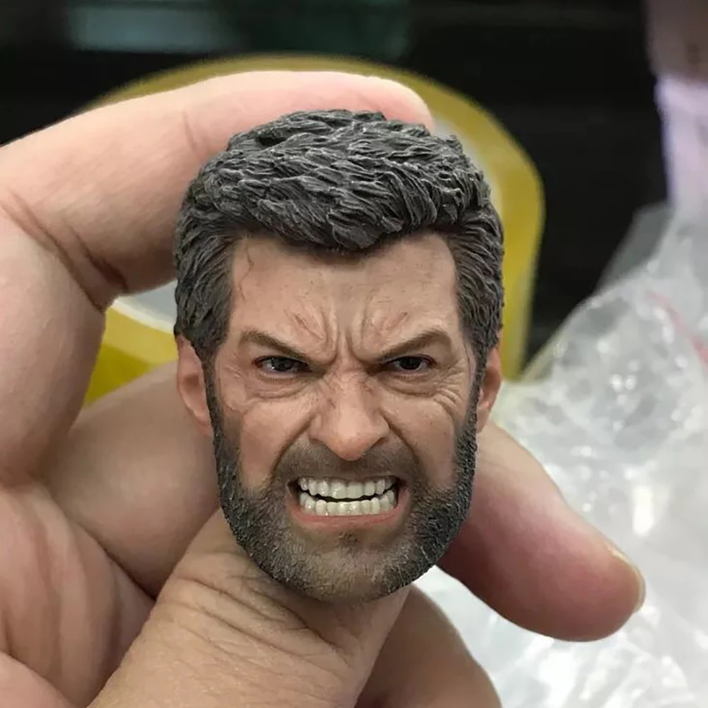 1/6 Hugh Jackman Male Head Carving PVC Head Sculpt Model Fit 12\'\' Soldier Action Figure Body Dolls