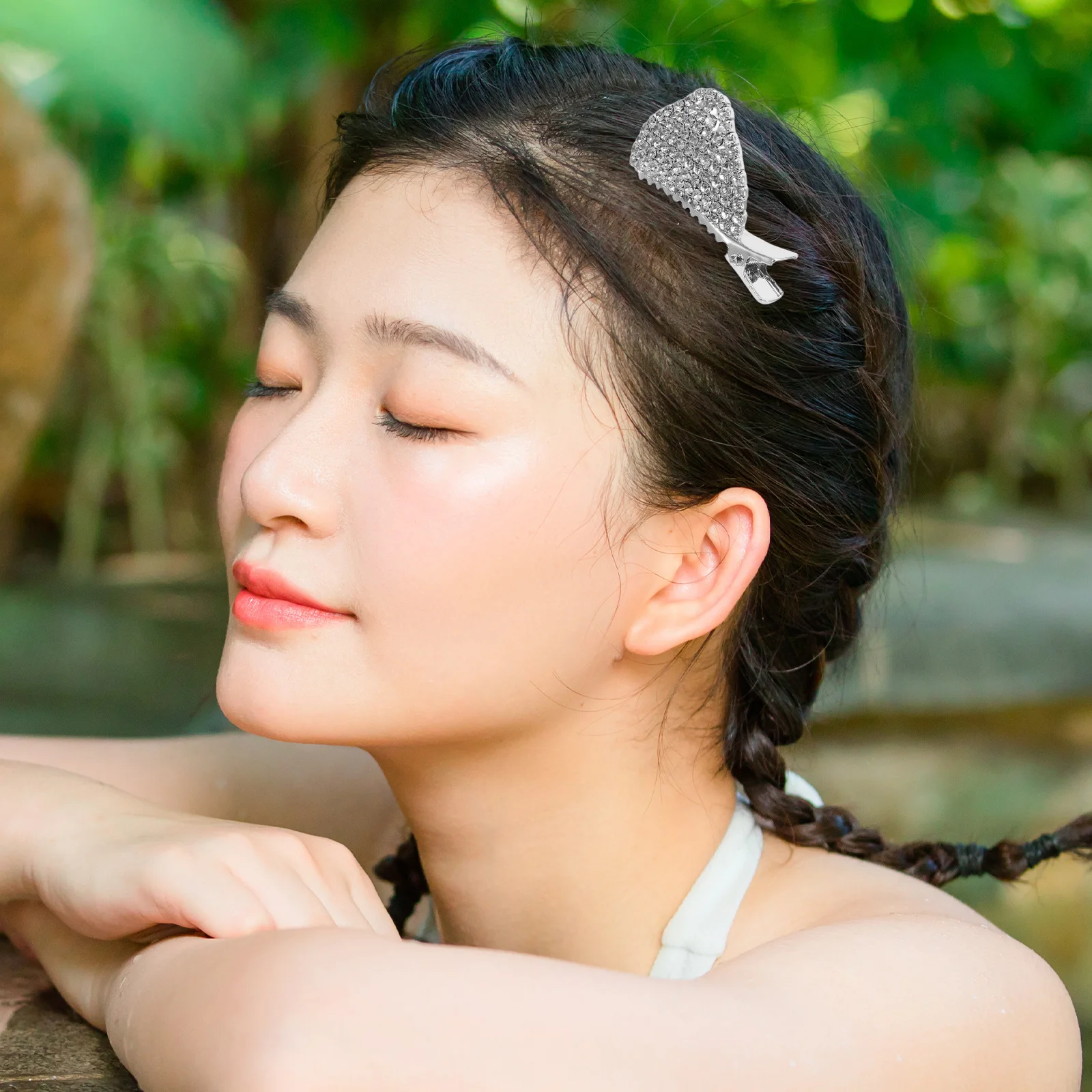 

1Pair Cat Ear Hair Clips Rhinestone Cute Hairpins for Women Mini Metal Snap Hair Accessories Fashion Cat Hairpins