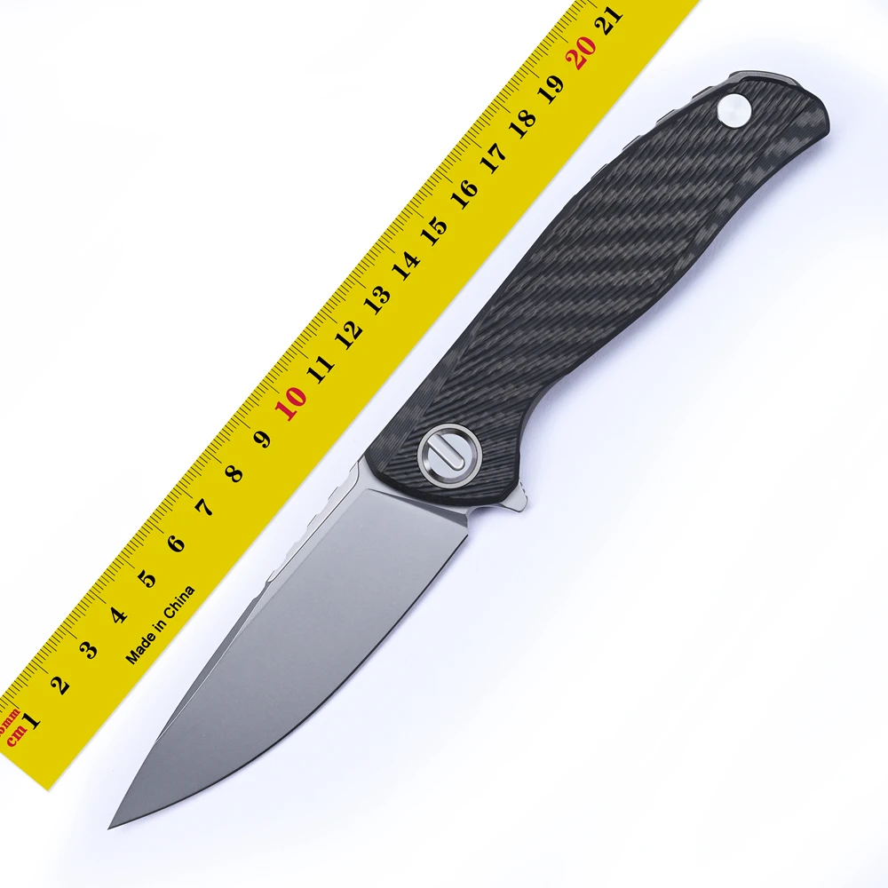 Green Thorn VG10 Blade F95 Hati Titanium +Carbon Fibre Handle Bearing Folding Utility Knife Camping Hunting Outdoor EDC Tool