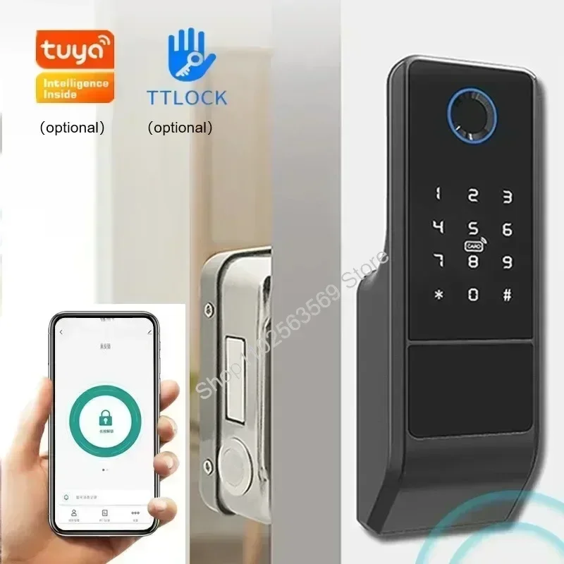 Tuya/TTlock Smart Door Lock Outdoor Waterproof Gate Lock Fingerprint Password APP IC Card NFC Remote Unlock Electronic Door Lock