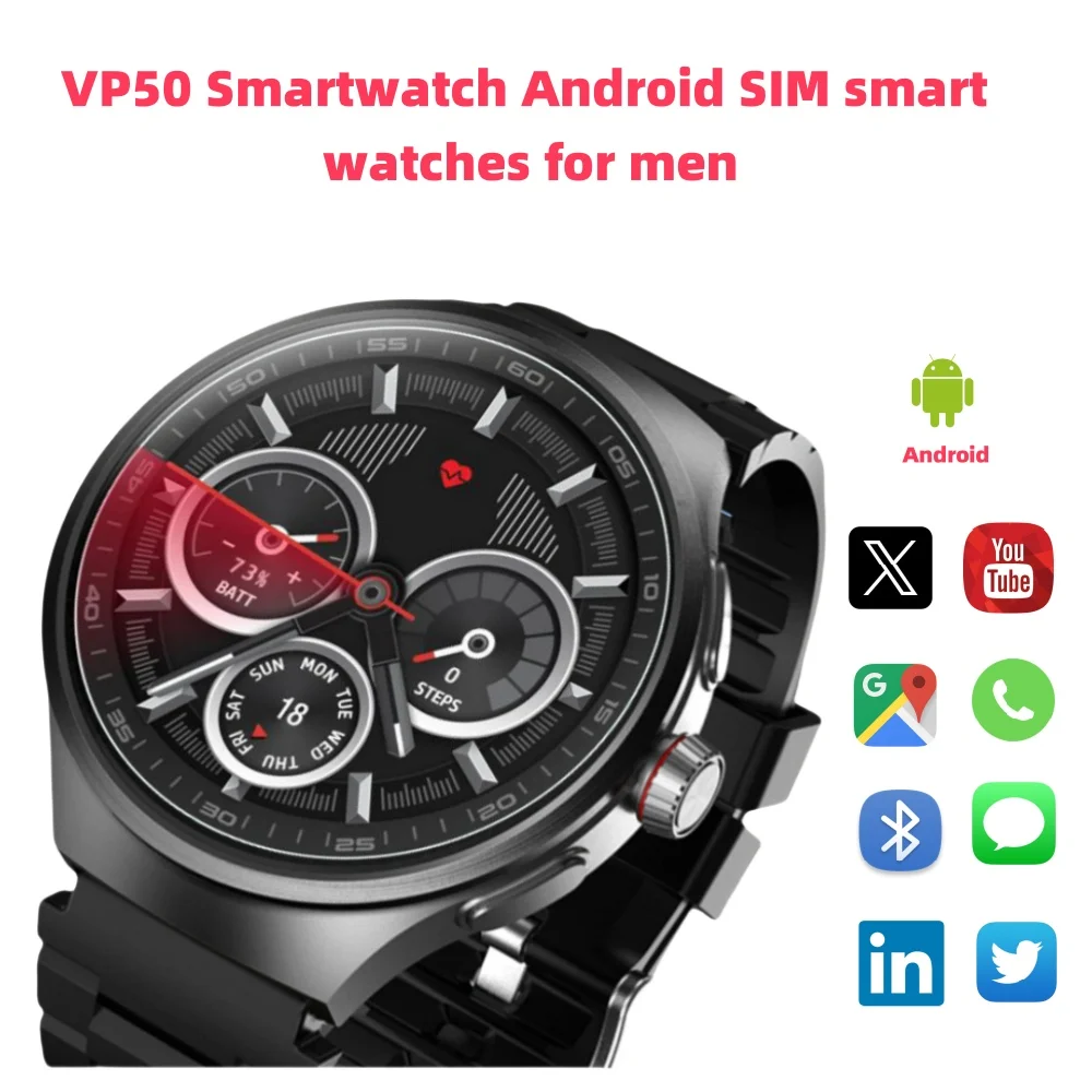 

VP50 Smart Watch1.75 inch Large Screen GPS WIFI Smartwatch for Men Women SIM 4g independent call Nano SIMSports Watch