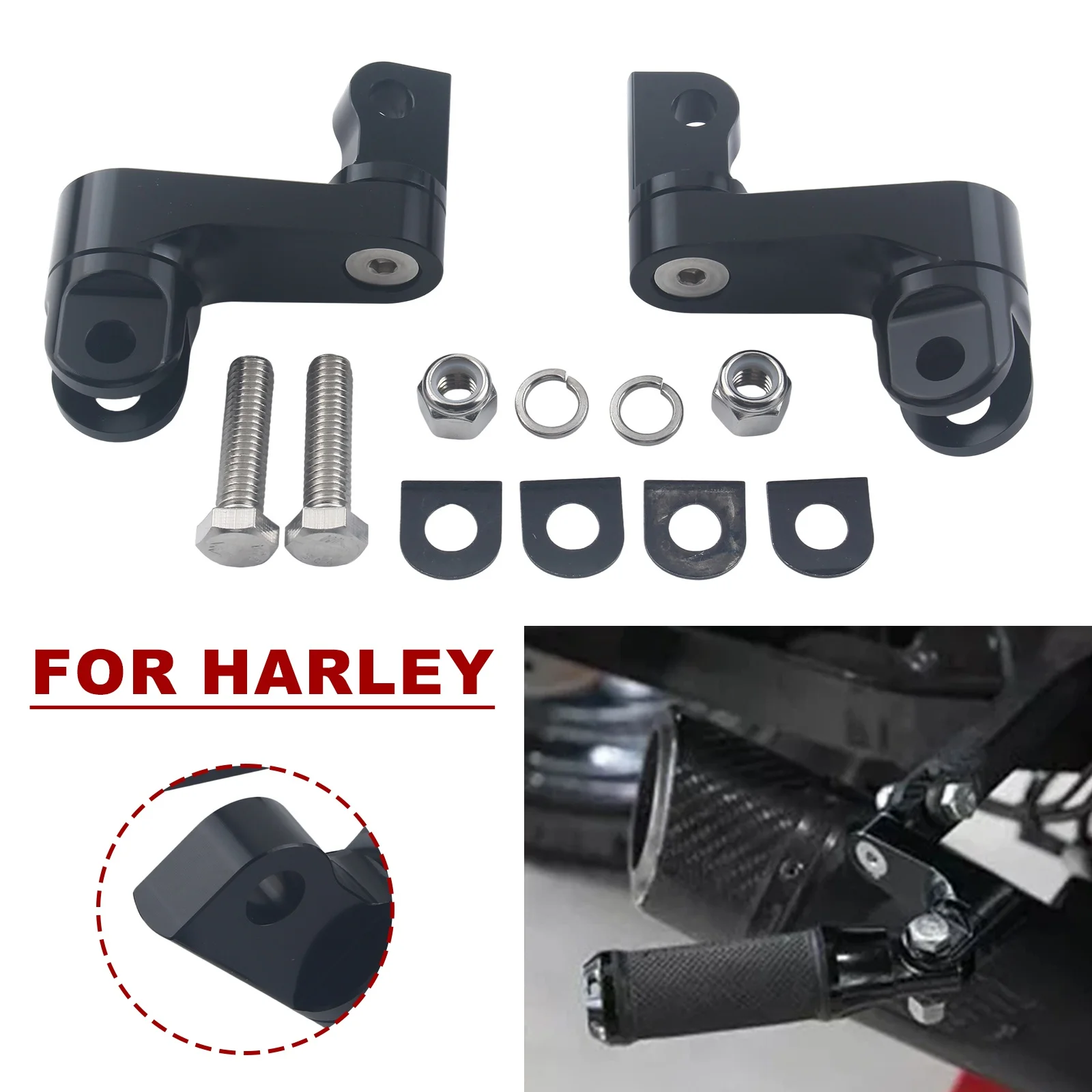 High Quality Foot Pegs Extensions Foot Pegs Extensions for Any Harley Male Mount Peg 2-3/5' Wider and 2' Forward