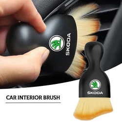 Car Emblem Cleaning Soft Brush Dust Remover Tool Accessories For Skoda Octavia MK2 MK1 2 3 A7 A8 Fabia Karoq Superb Rapid Kamiq