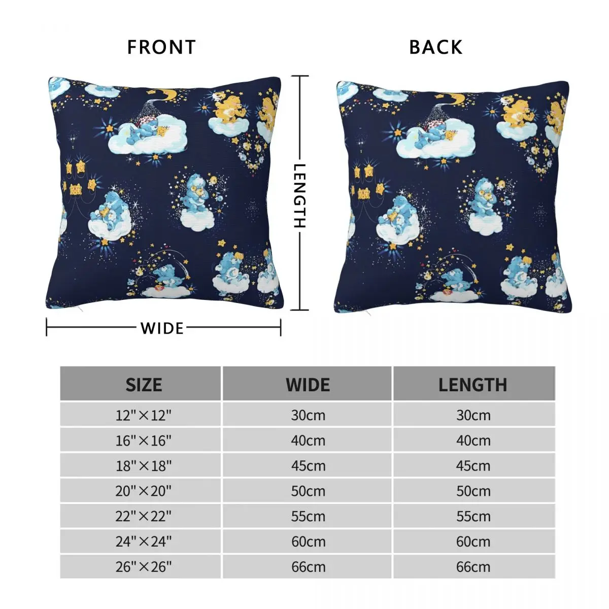 Cute Cartoon Care Bears Sleep Pillow Case Cushion Cover Square Graphic Pillow Cover Pillowcases For Chair Sofa Home Decoration