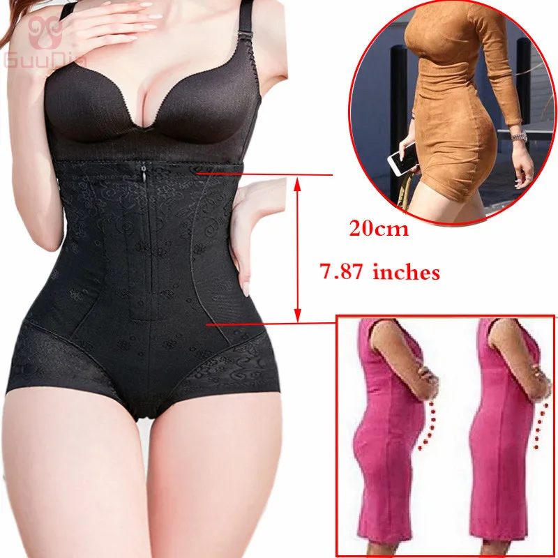 GUUDIA Zipper Hook Shaper Panties High Waist Control Panties Tummy Control Shapewear Slimming Underwear Hi-waist Trimmer Slim