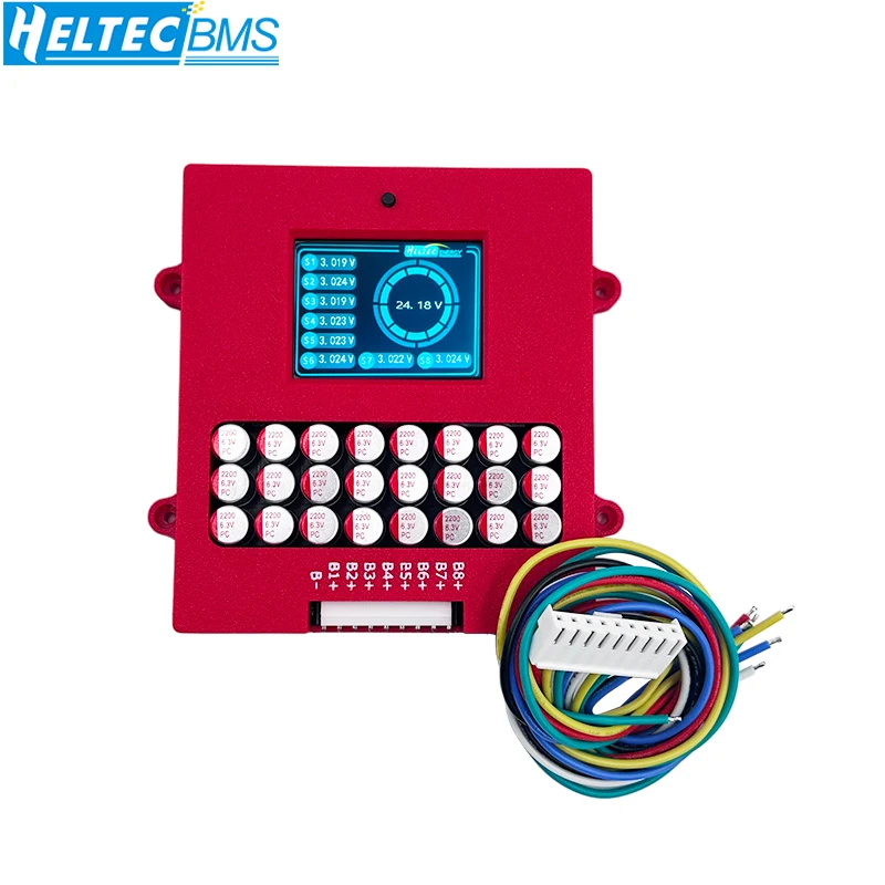 HeltecBMS 8S Active Balancer with Voltage Display Screen 5A for NCM/LFP/LTO Minimum voltage difference 0.01V