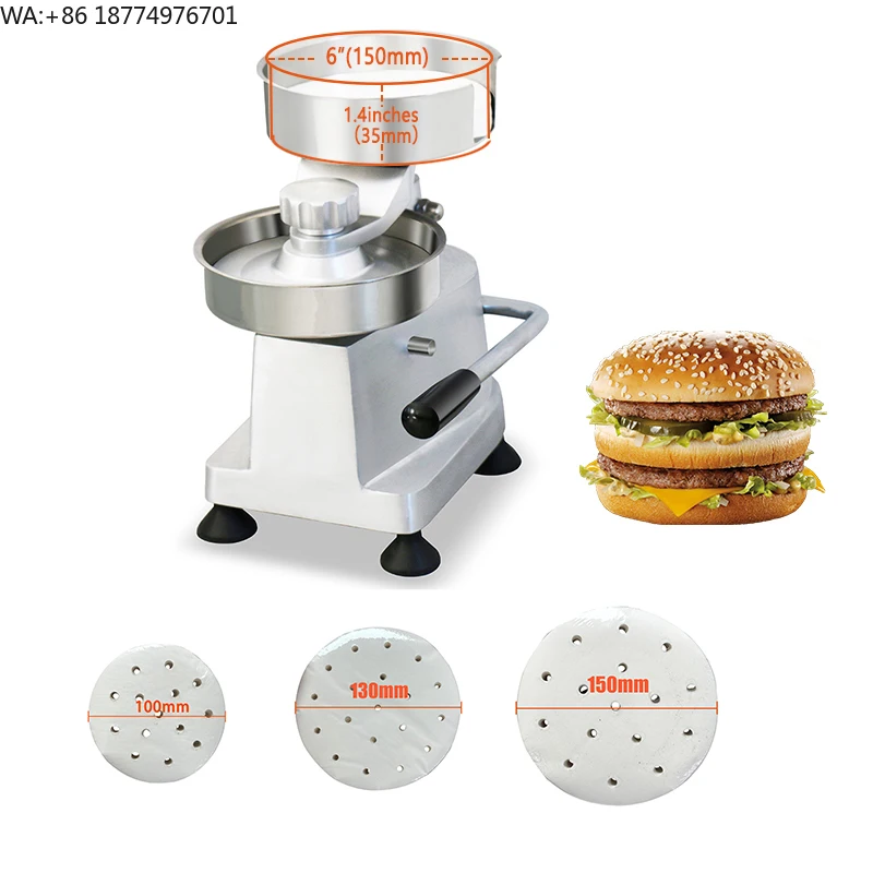 Máquina Manual para Hacer Empanadas de Carne Reemplazable de 100/130/150 mm, Molde para Hamburguesas, Prensa para la Preparación de Productos Cárnicos