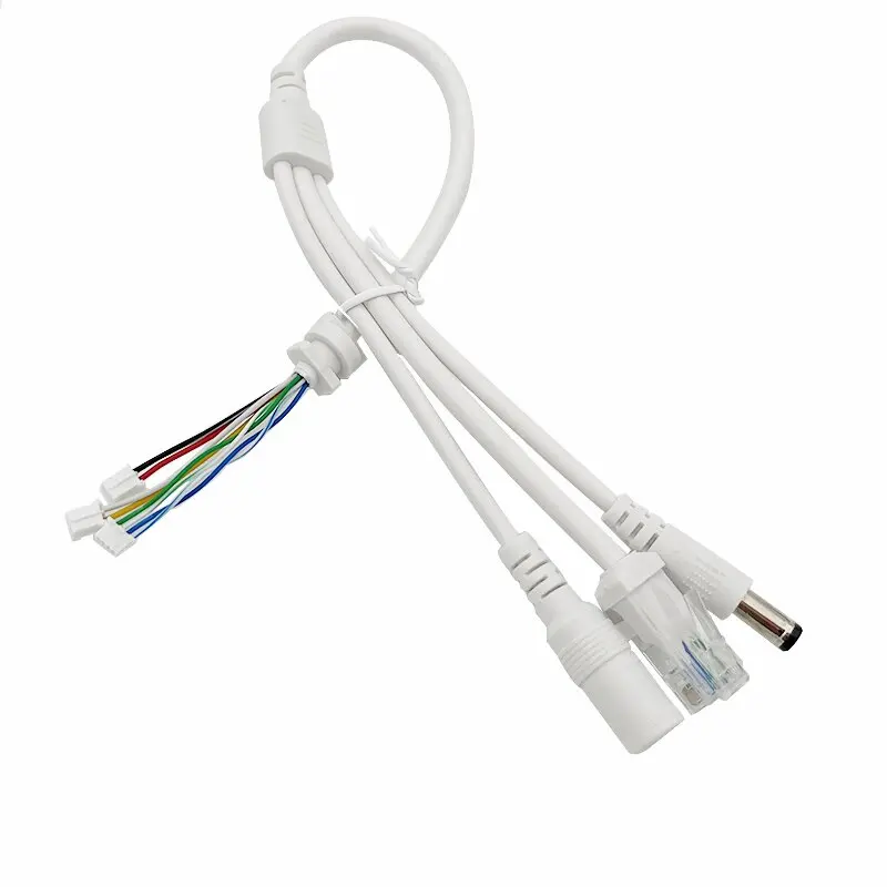 

Eight-core audio network tail cable for network cameras, video cable for cameras, white camera signal cable. Length: 350mm