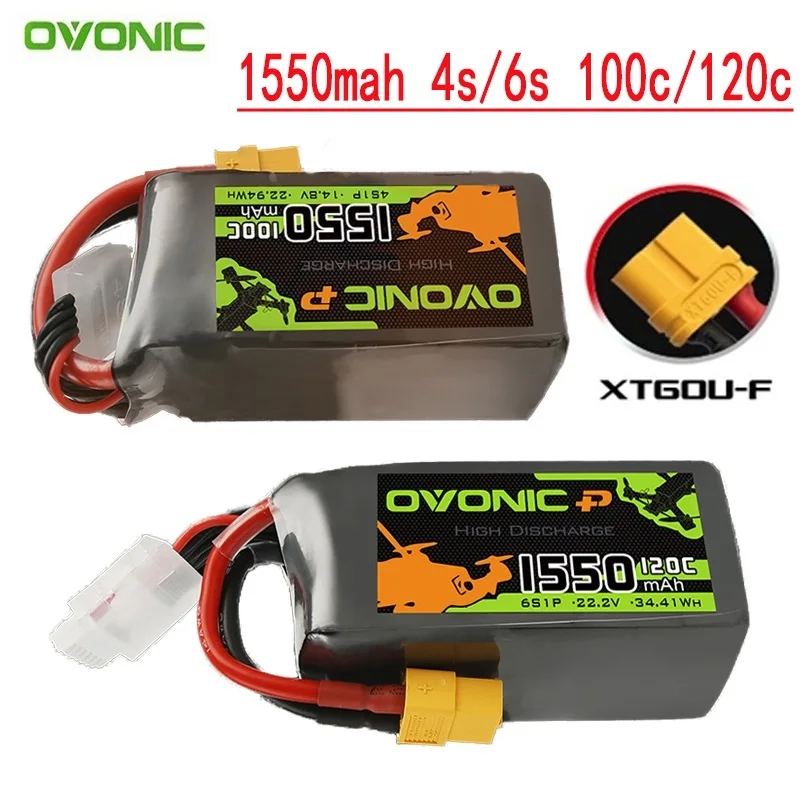 NEW 14.8V/22.2V 1550mAh 100C/120C LiPo Battery For RC Helicopter Quadcopter FPV Racing Drone Parts With XT60 Plug