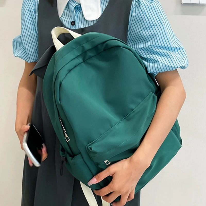 Plecak Gimnazjum College Nylonowe torby na książki o dużej pojemności Teen Student Girl Travel Daypack Plecak jednolitym