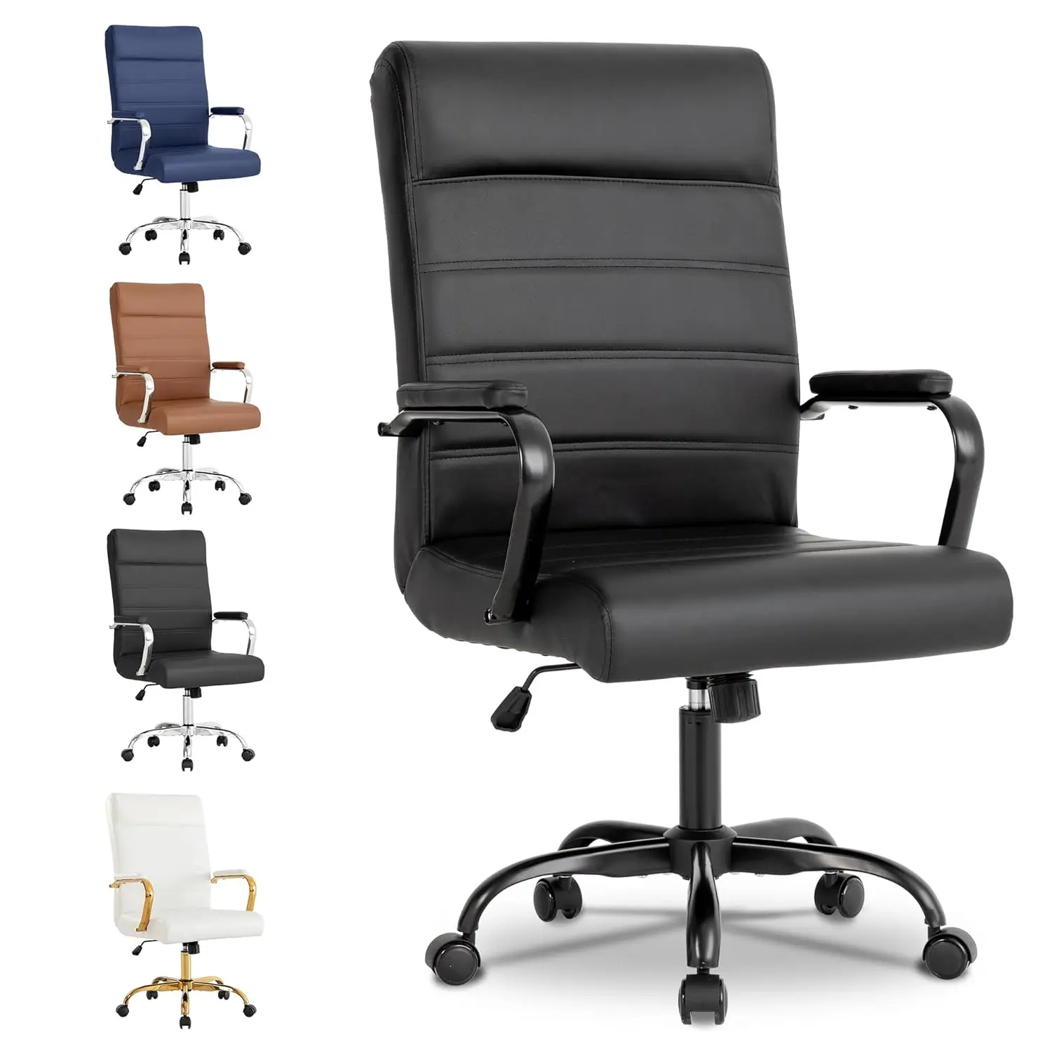 

Эргономичное офисное кресло с высокой спинкой, регулируемое по высоте, поворотное, с мягким сиденьем и подлокотниками, для руководителя, для компьютерного стола, настраиваемое