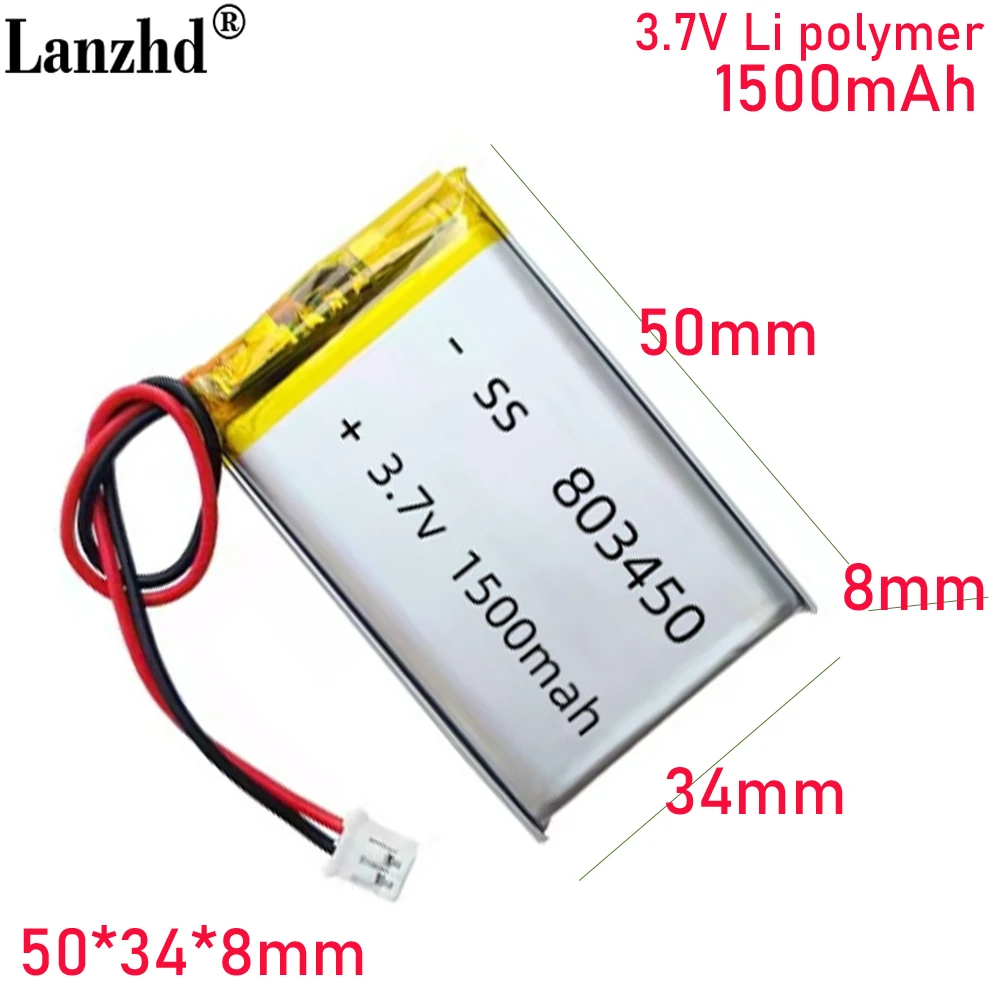 

3.7V Polymer battery 803450 1500mAh For disinfection box Early education machine Medical equipment lithium battery