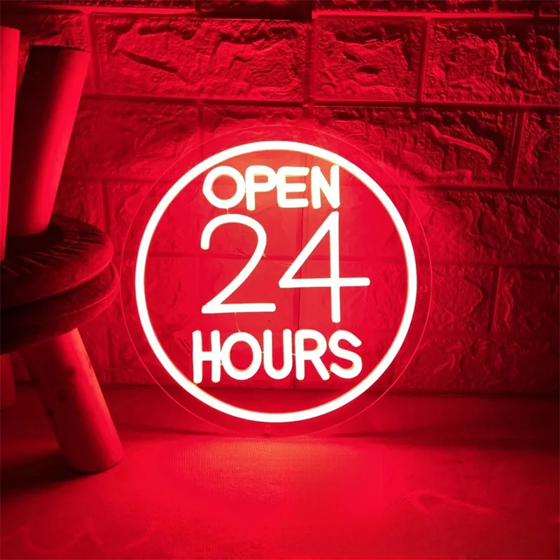 Open 24 Hours Neon Sign Custom Neon Sign Led Light Bar Neon Sign Business Sign Shop Club Bar Decor Wall Decor Opening Sign Neon