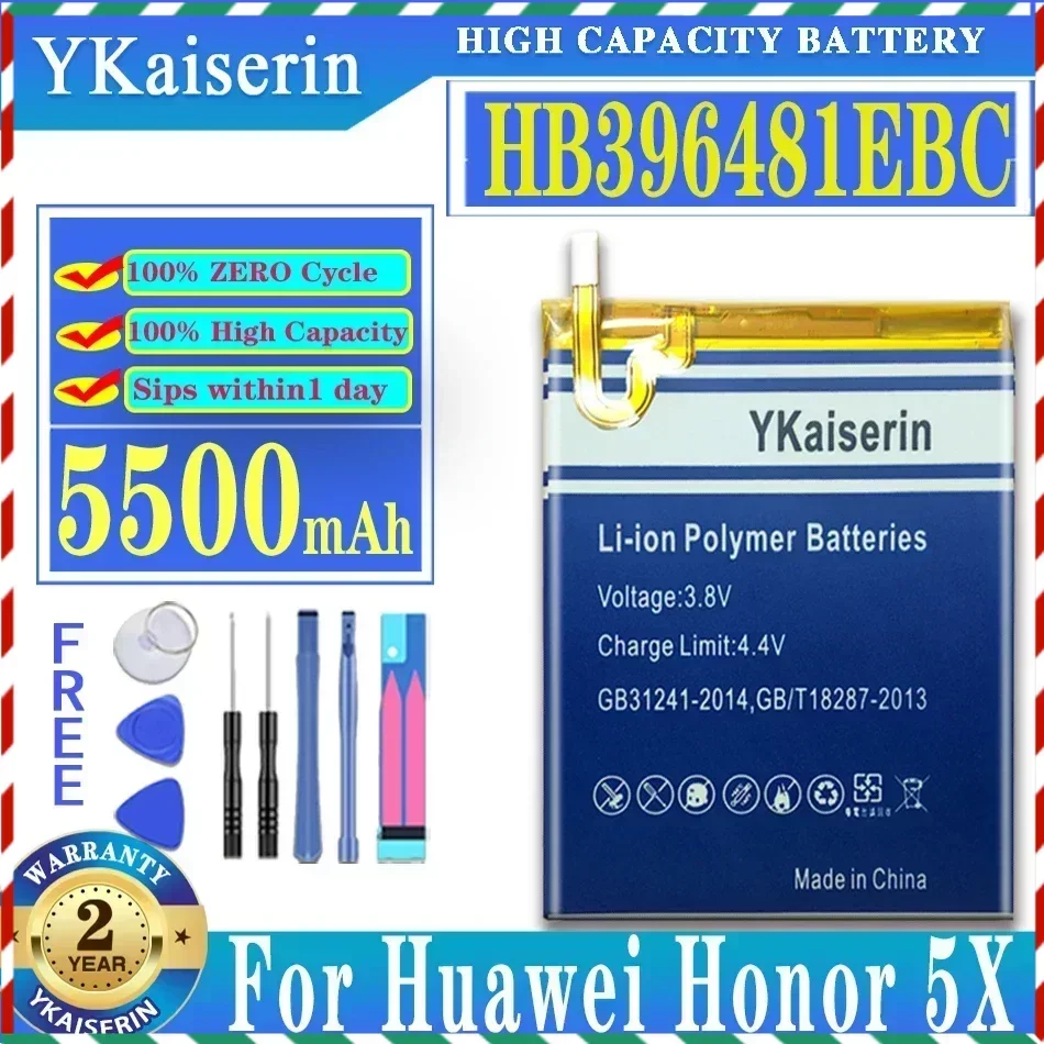 HB396481EBC 5500mAh Battery for Huawei Honor 5x KIW-L21 L23 L24 GR5 KII-L21 KII-L22 KII-L23 Asced G7 Plus G7Plus/G8/G8X