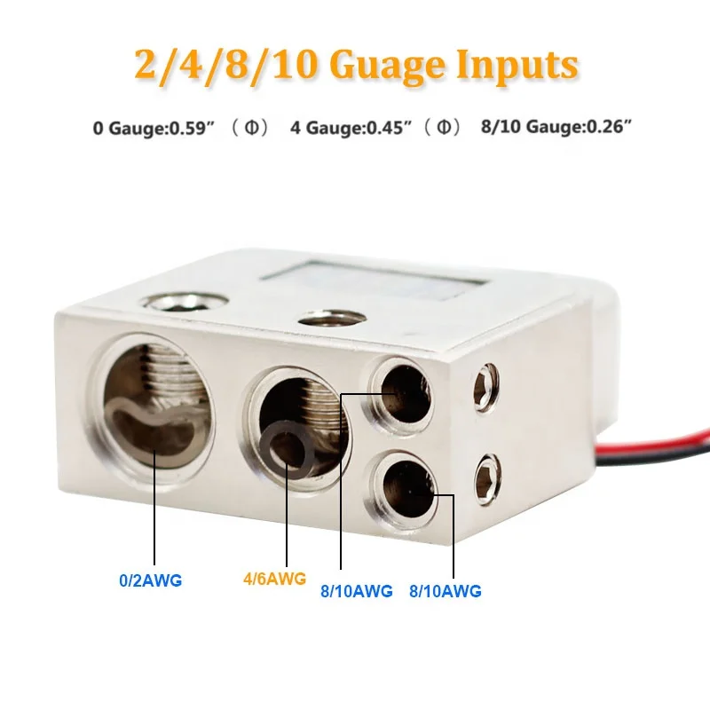 12V Gold Digital Display Positive Negative Car Battery Terminal Connector Clamp Battery Terminal Connector Car Accessories