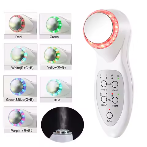 1Mhz 3Mhz Electric Ultrasonic Face Cleanser Massager 7 Colors Photon Sonic Lifting Facial Skin Care Anti Aging Wrinkle Removal