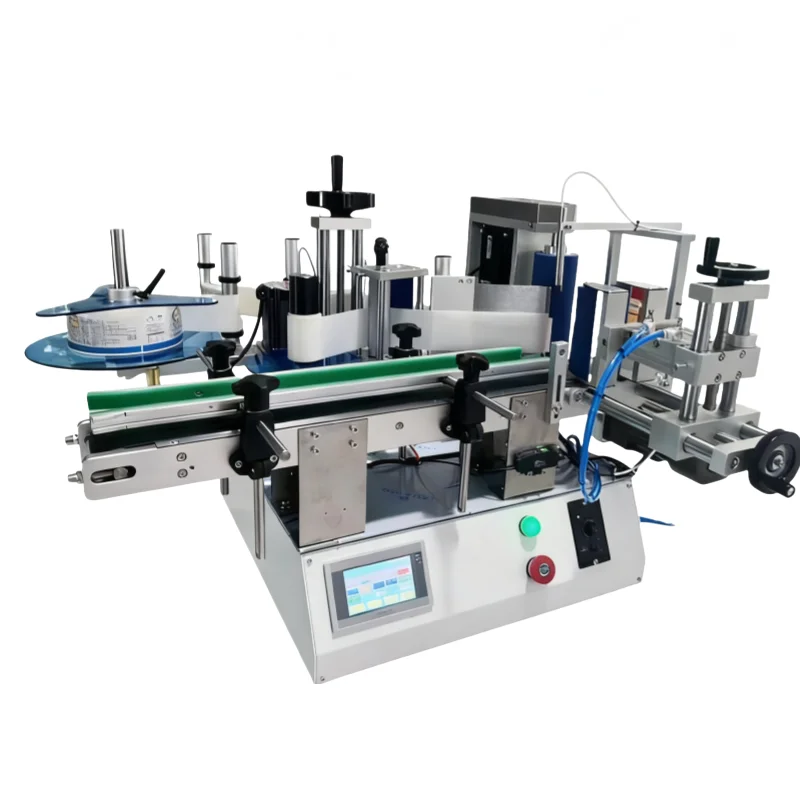 Tabletop Auto Pet Bottle Labeling Machine Essential Oil Label Sticker Double Side Round Bottle Labeling Machine With Date Coder
