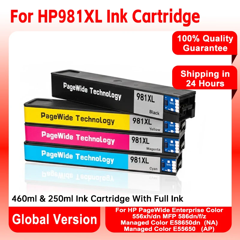 

GACINK For HP 981XL 981 Compatible Ink Cartridge Full Pigment Ink For 556xh 556dn 586dn 586z 586f E58650 E58650dn Printer