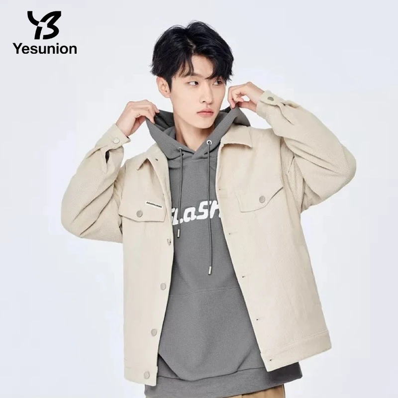 

2025 Spring Casual Corduroy Jacket Men's Fashionable Outerwear Mid-Young Regular Length Comfortable Fit Autumn New Style