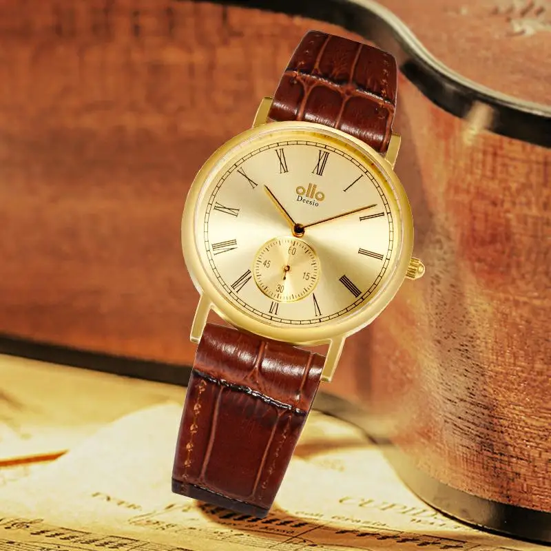 Deesio Design N11 Watch Luxury Fashion Casual Quartz Watches Men Waterproof Pu Strap Steel Case Wristwatch Clock Men's Gifts Y2k