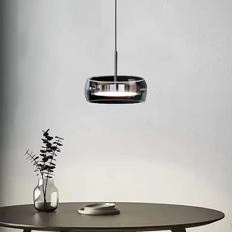 

Italian minimalist LED restaurant glass pendant light, high-end dining table and bar table lamp, modern island dining room light