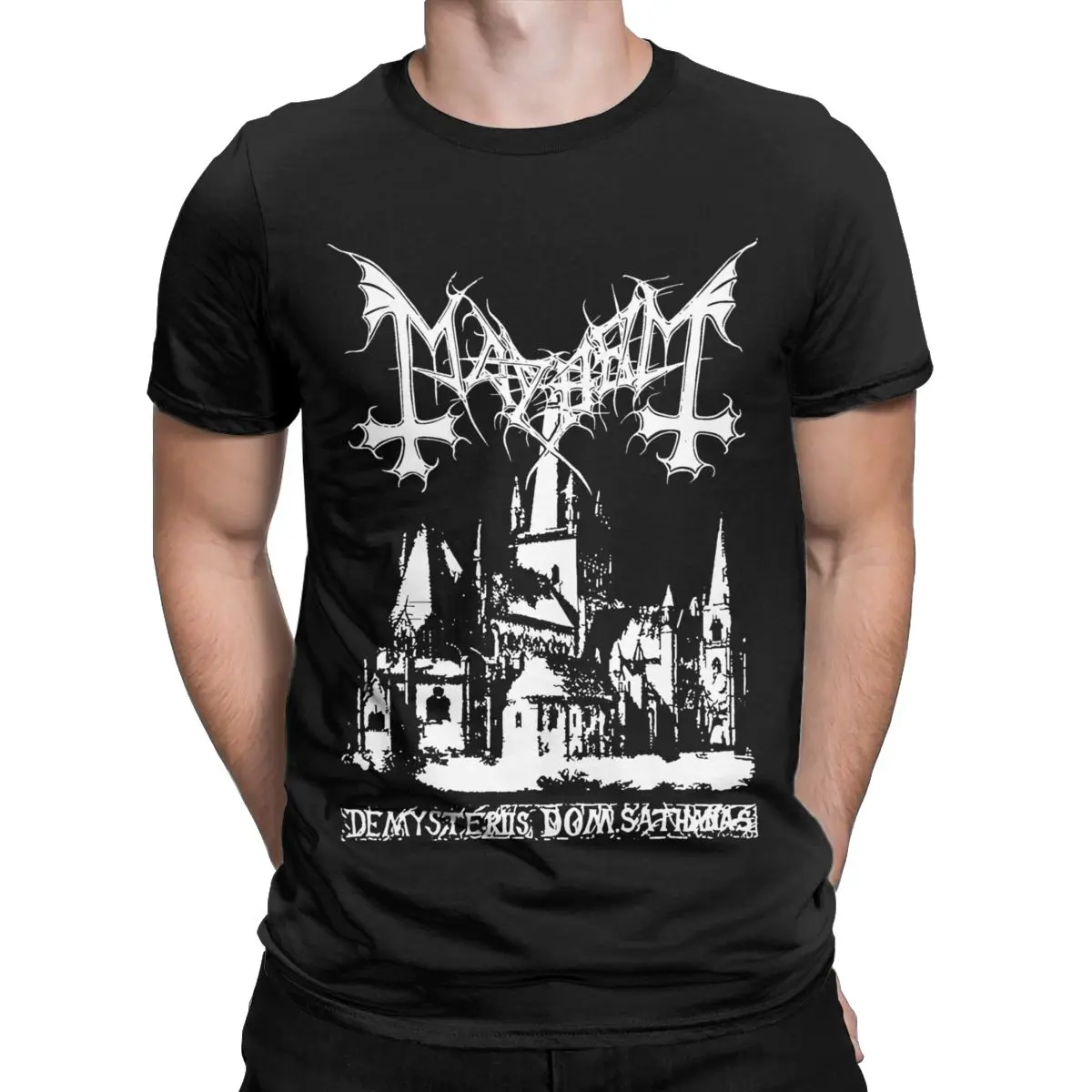 Men T-Shirts Mayhem Norway Band Original Logo Vintage Pure Cotton Tee Shirt Short Sleeve T Shirts O Neck Clothes Party