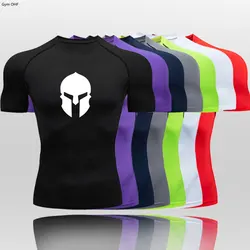 Spartan Men's Tshirt Outdoor Fitness Gym Training T-shirt Jogging Running T-Shirt Compression Shirts Sweat Wicking Sweatshirt