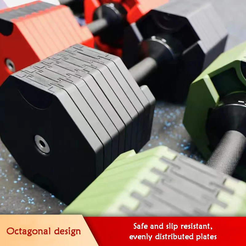 Decagonal Adjustable Dumbbells for Men and Women, New 40kg, Quick Adjustable Dumbbell, Increased Fitness Dumbbells, 2024