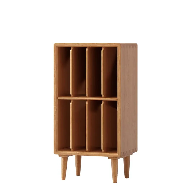 Solid wood small bookcase household living room floor layered record cabinet Nordic multi-functional sofa magazine cabinet