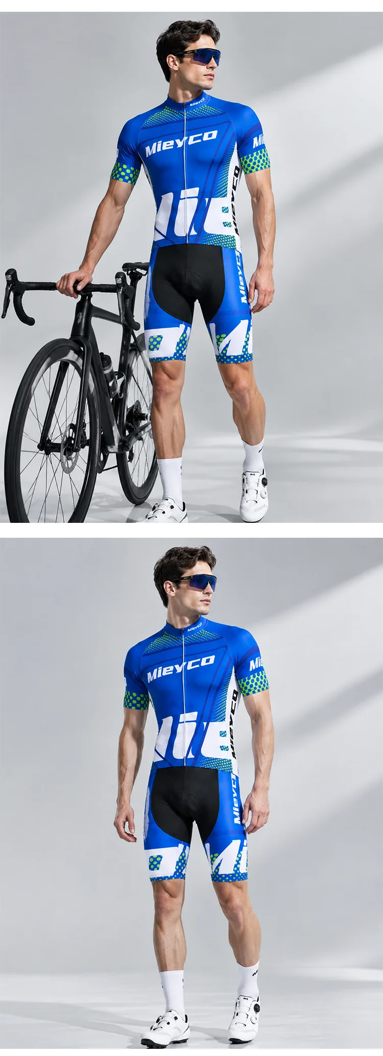 Atmungsaktives Radtrikot-Set für Herren, Trainingsanzug, MTB-Rennsport, Fahrrad-Outfit, kurze Fahrradbekleidung, Sommer – Detail 9