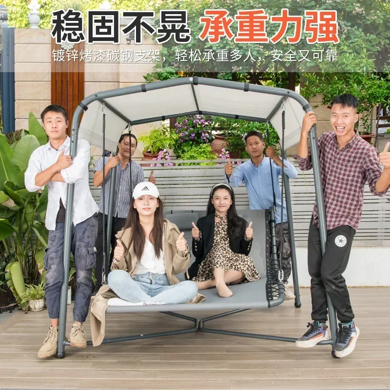 أرجوحة طائرة شراعية الإنترنت المشاهير في الهواء الطلق داخلي أرجوحة معلقة فناء حديقة سبائك الألومنيوم في الهواء الطلق سوينغ سرير الاستلقاء #2