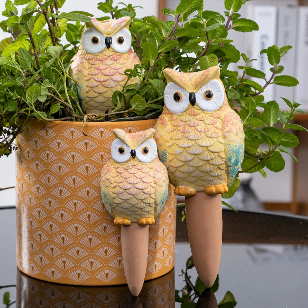 4Pcs Automatic Plant Waterer Indoor Owl Design Self Watering Devices for Potted Plants Vacation Watering Solution