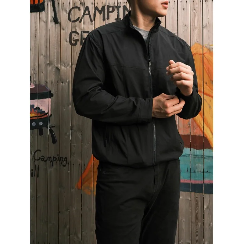 Men's Casual Stand Collar Army Green Tactical Jacket Men 2026 Spring Autumn American Outdoor Zip Windproof Cargo Coat Men