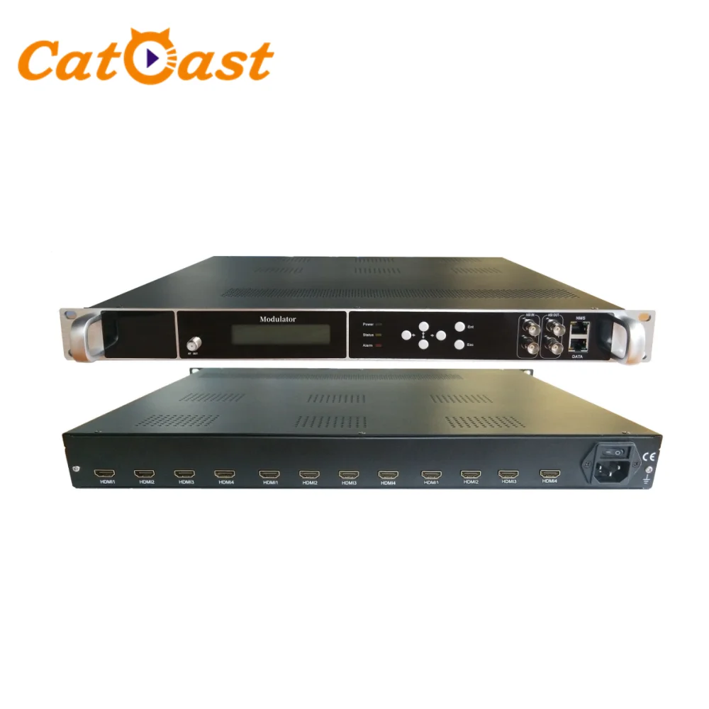 H.264 Encoder Modulator 12 Channel HD MI to 4 or 8 carriers DVB-C DVB-T ISDBT RF Encoder Modulator