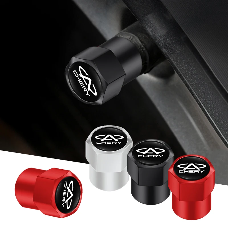 Tampa da válvula de pneu de metal 3d, 4 unidades, tampa da haste de ar do pneu de carro para chery omoda tiggo 7 8 pro 4 3 fulwin 2 arrizo 6 qq 5x x1 t11 5 gx eq7