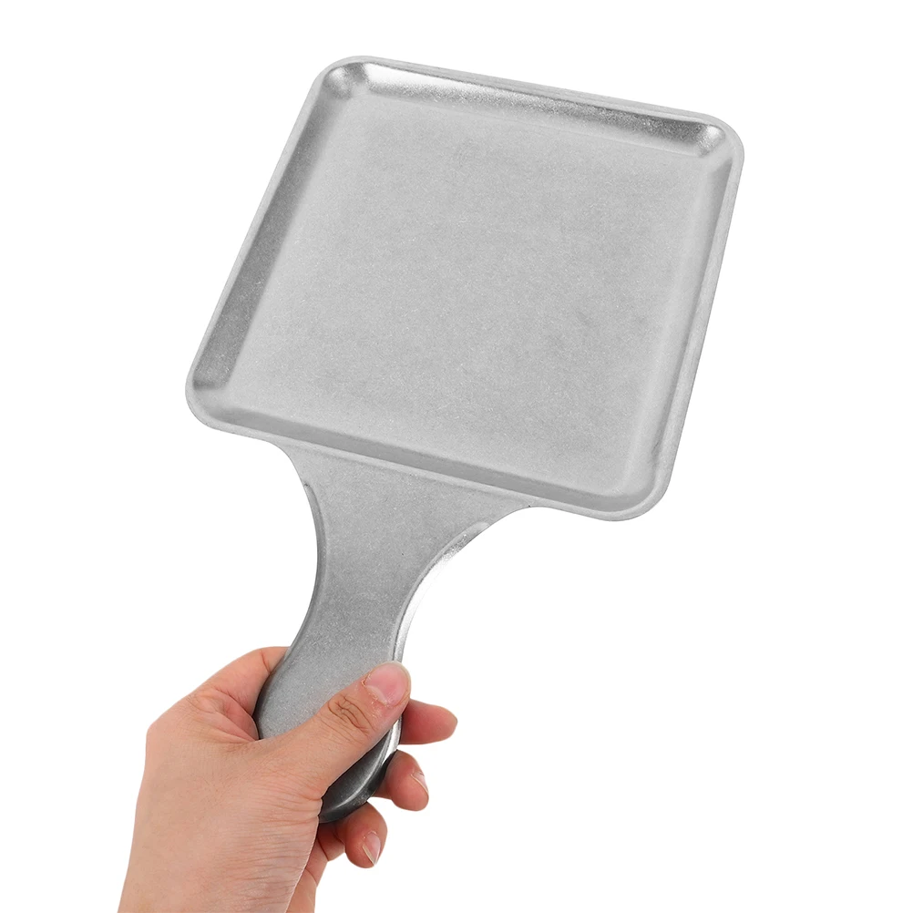 

2Pcs Retro Stainless Steel Square Snack Plates Sturdy Handle Metal Dinner Tray for Steak Bbq Western Cuisine Easy to Clean