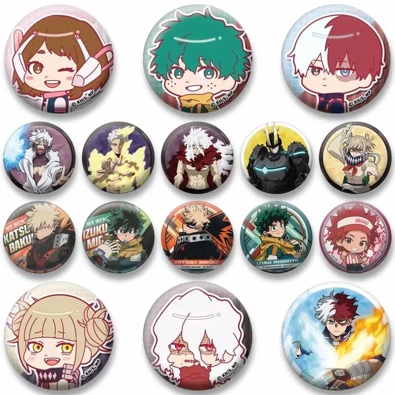 Shota Dabi Shoto Todoroki Ochaco Uraraka Comics Badge Cartoon Figure Button Pins Handmade Anime Round Brooch Bag Hat Jewelry