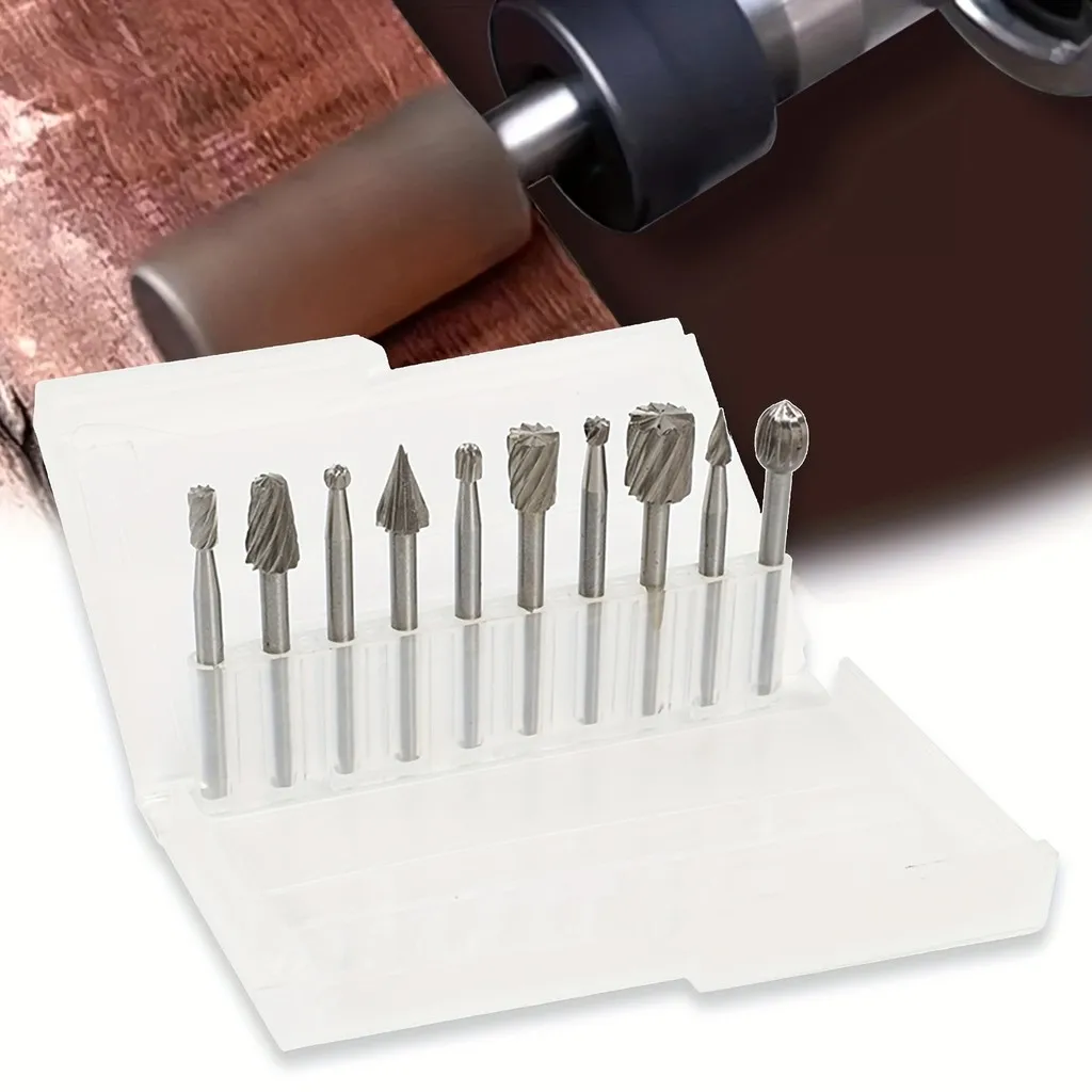 

Набор из 10 деревянных роторных напильников для деревообработки - инструменты для резьбы/формовки, аксессуары для роторных инструментов