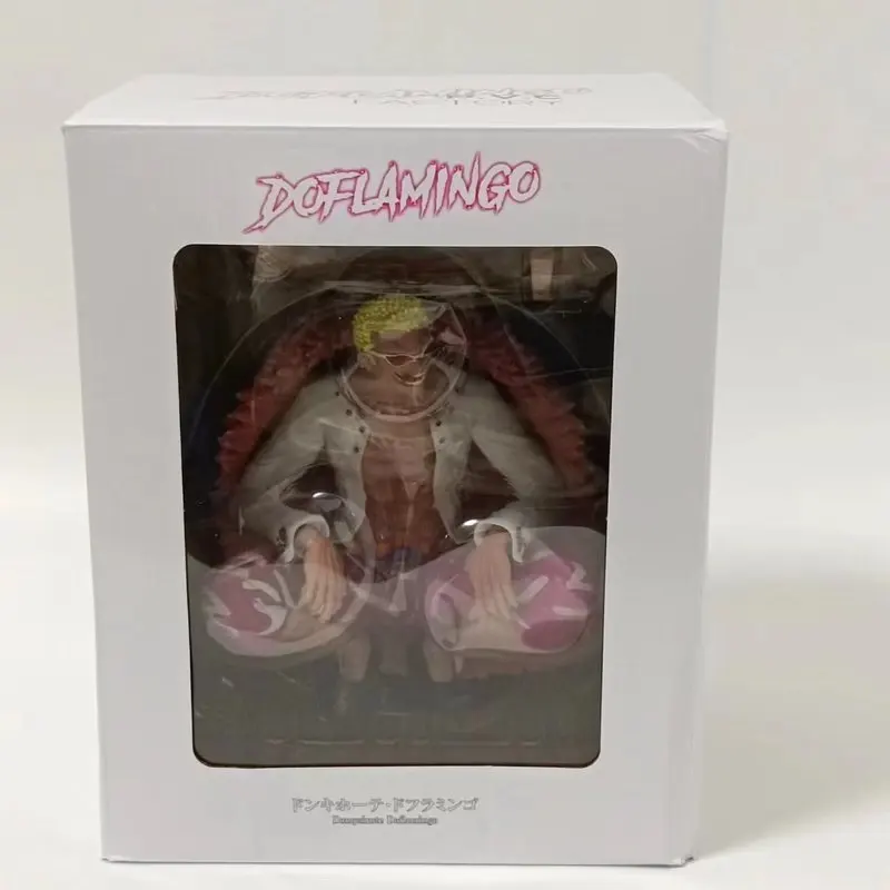 

Цельная модель Doflamingo на корточках из ПВХ, статуя 15 см со сменными руками, двойная голова, Коллекционная игрушка-орнамент для рабочего стола