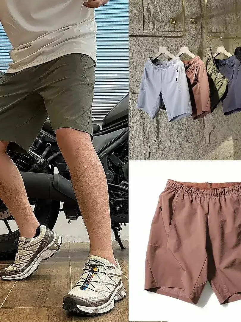 

Мужские спортивные брюки для активного отдыха, дышащие, с охлаждающим эффектом, длиной до колена, с эластичным поясом, летние, для фитнеса