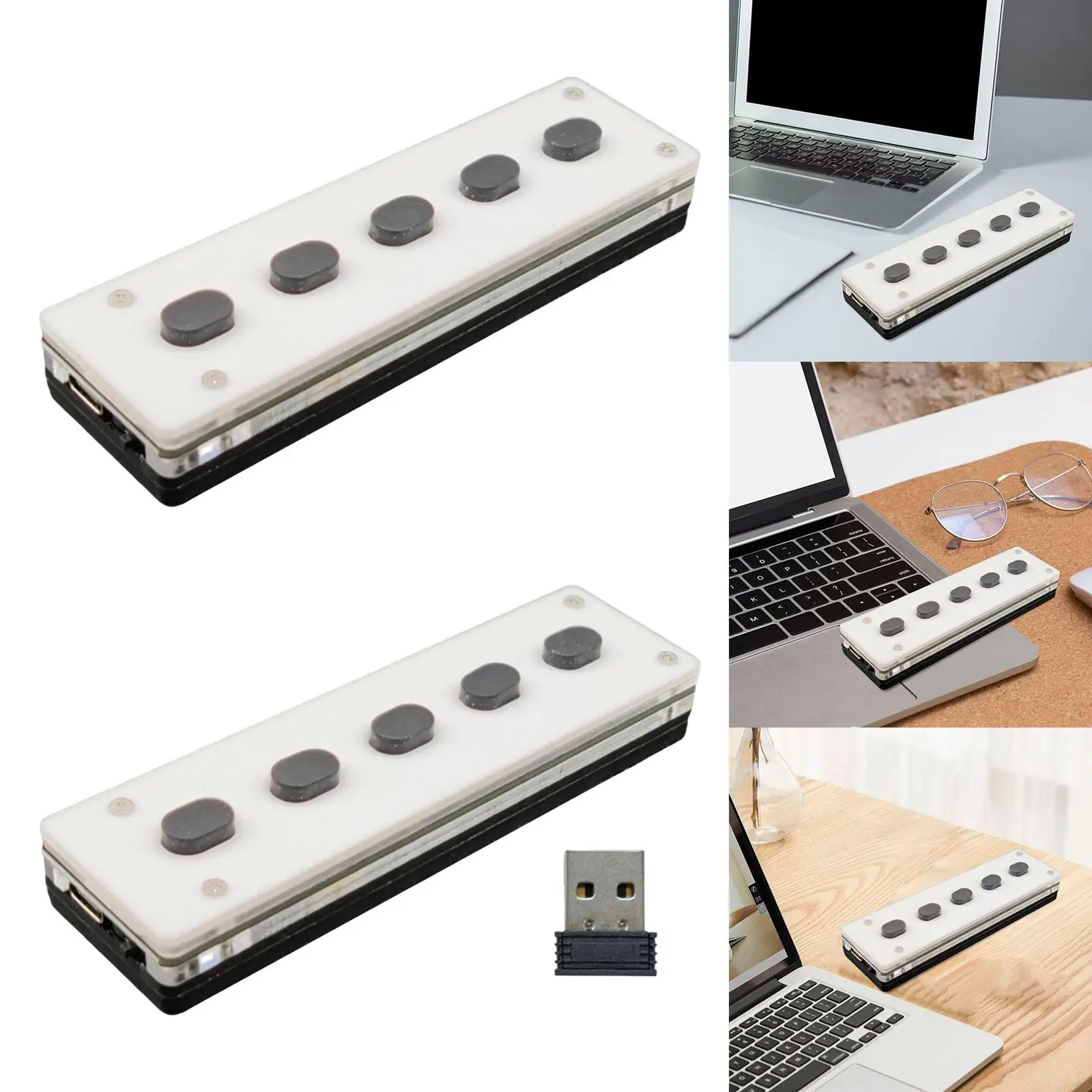

Мини-клавиатура с 5 программируемыми кнопками, беспроводная USB-клавиатура, прочная, для офиса, музыки, промышленного управления, аксессуар, двойной режим подключения