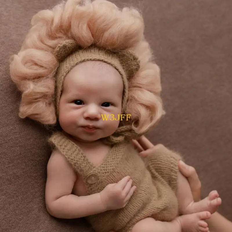 W3JF بدلة تصوير لحديثي الولادة باللون الأسود مناسبة لالتقاط الصور لحديثي الولادة من عمر 0 ​​إلى 3 أشهر