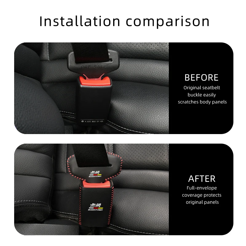 Anti Scratch Car Seat Belt Clip Protector Seatbelt Buckle Lock Cover For Honda Mugen Power Accord Civic City Vezel CRV Odyssey