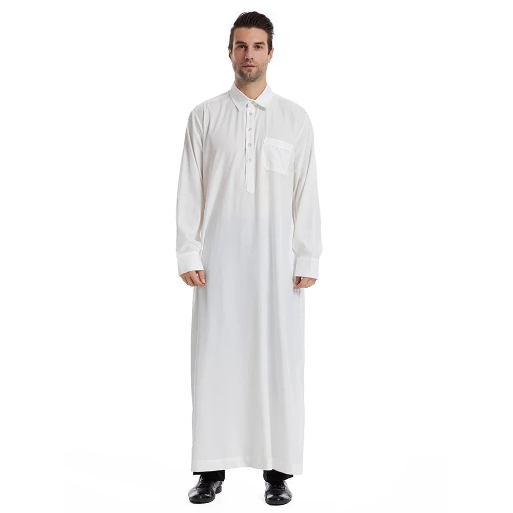 Muslim Men Jubba Thobe Islamic Clothing Ramadan Men's Abaya Dress Long Robe Saudi Wear Musulman Caftan Jubah Dubai Arab Dressing