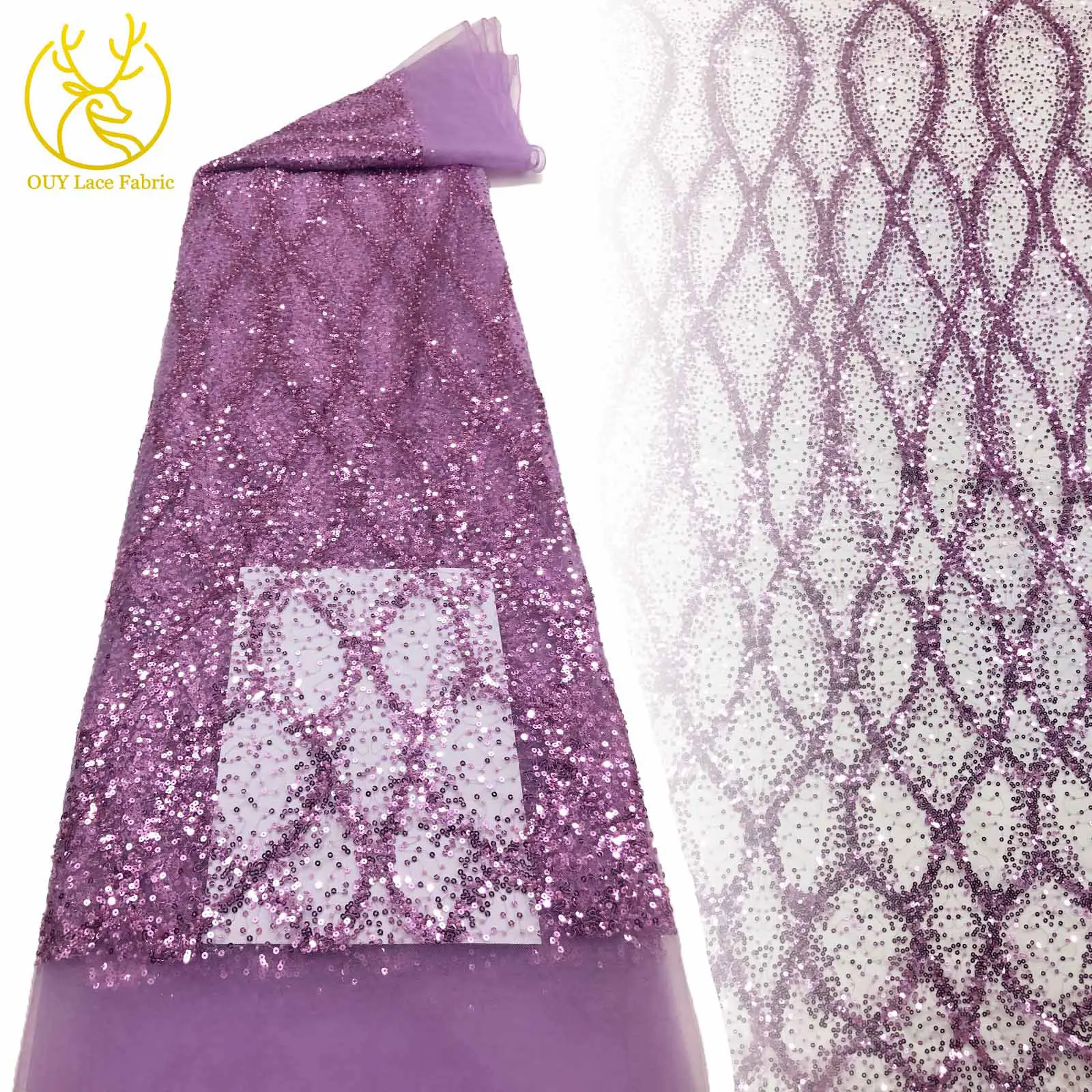 

Hot Sale 2025 African French Sequin Tulle Lace Fabric Nigerian Mesh Groom Lace Fabric for Bridal Wedding Party Dress Material