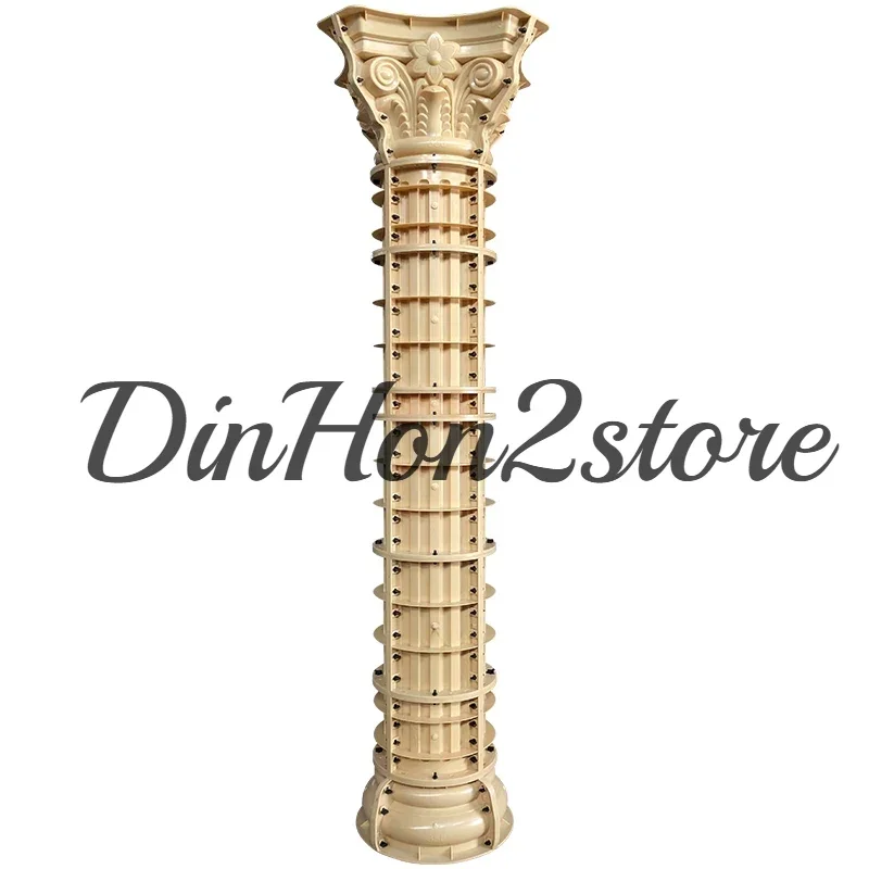 Villa Thickened Round Glossy Cement Roman Column Box Mold Gate General Column Head Foot Model